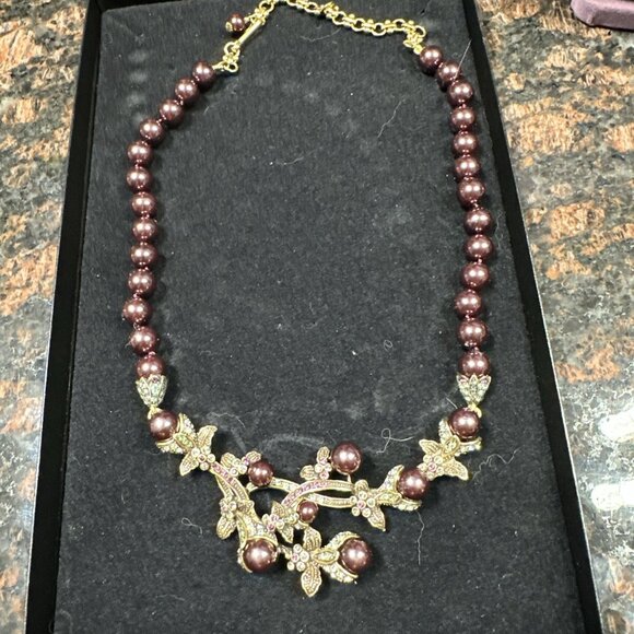 Heidi Daus Vine & Divine Faux Pearl Crystal Drop Necklace Box and Warranty Card - Picture 6 of 8